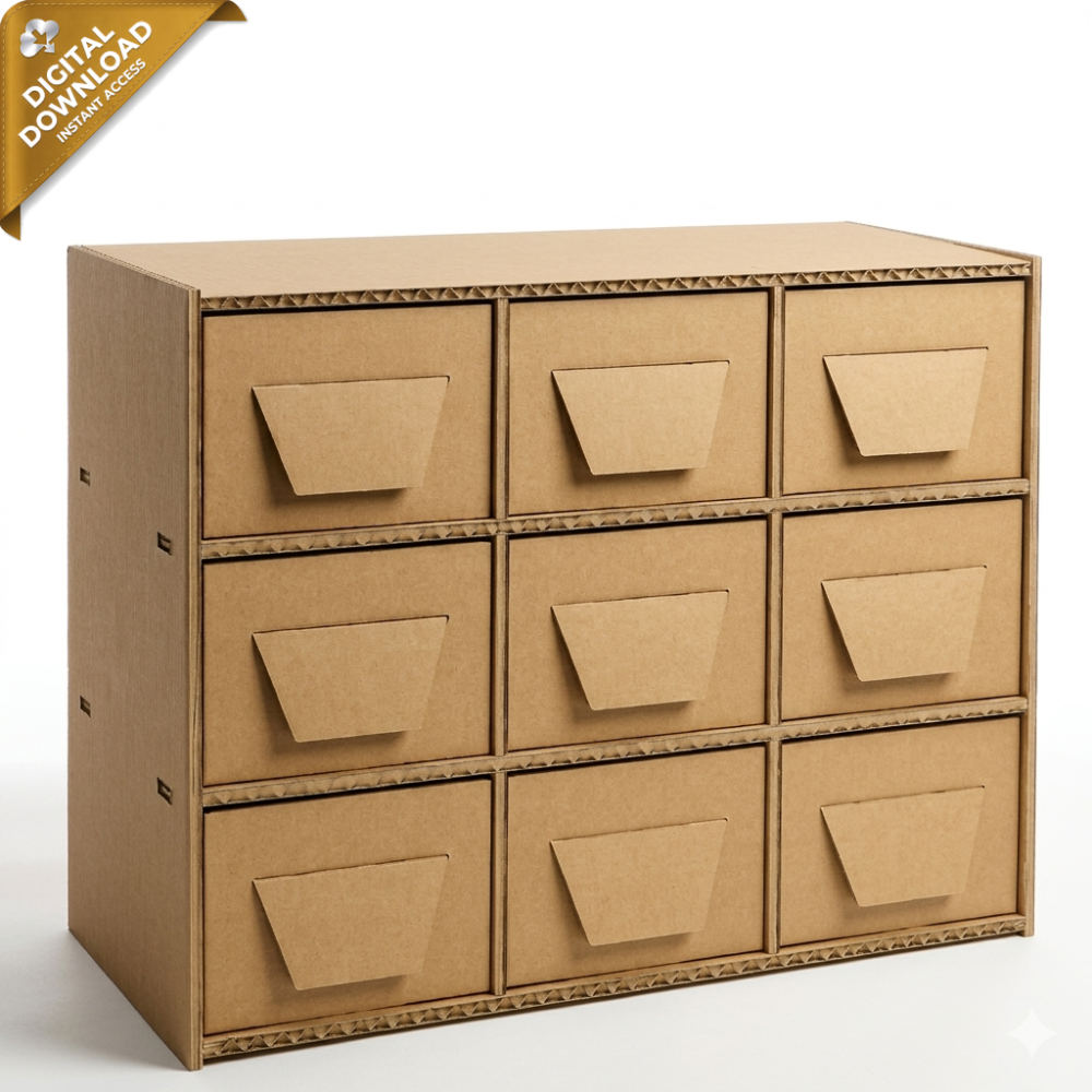 Cardboard Organizer Case with Drawer